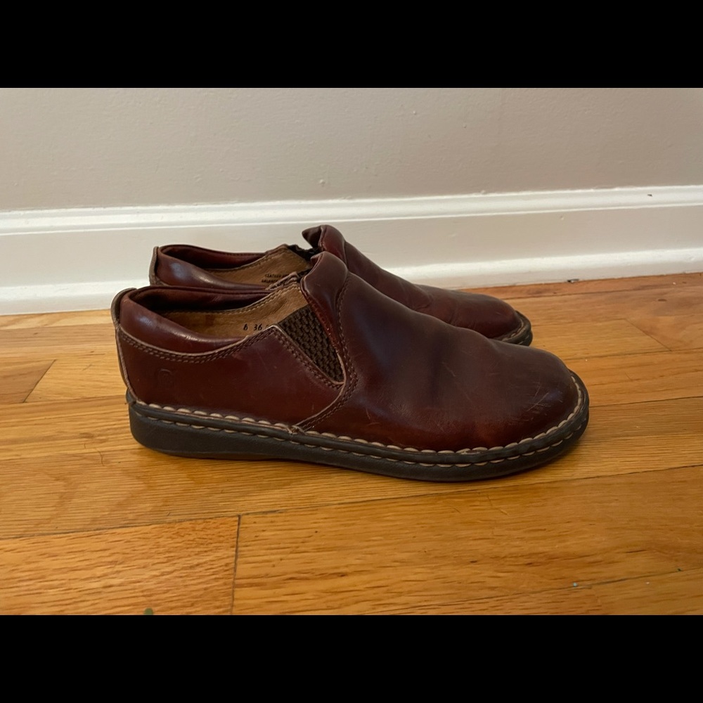Born leather women’s slide in brown 6